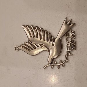 Silver Peace and Joy Ornament